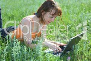 pretty woman with laptop