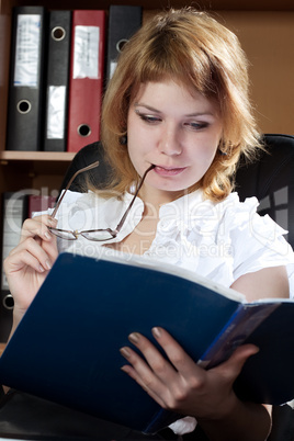 beauty woman secretary in office