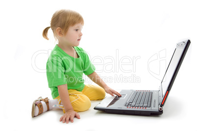 child with laptop