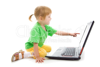 child with laptop