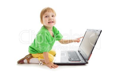 child with laptop