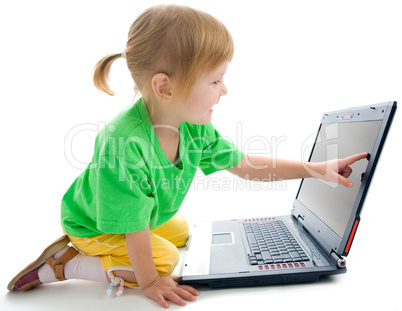 child with laptop