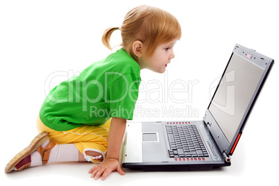 child with laptop