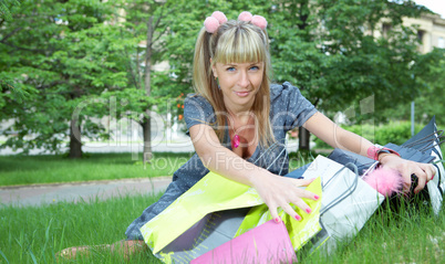 woman on grass