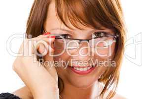 Close-up  businesswoman in glasses