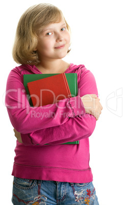 Young schoolgirl with books