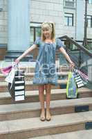 beauty shopping girl with packet