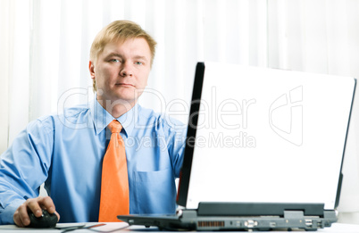 Young  businessman with laptop