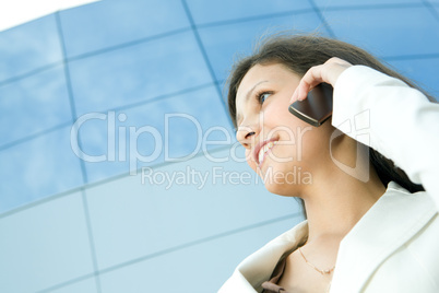 beautiful business woman on the phone