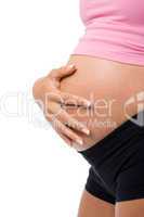 Pregnant women belly and hand