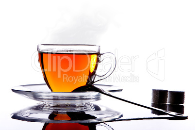 silhouette hot cup of tea