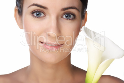 beauty woman with flower