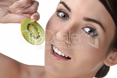 beauty woman with fruits