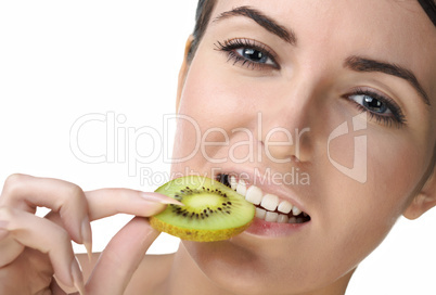 beauty woman with fruits