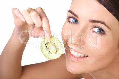 beauty woman with fruits