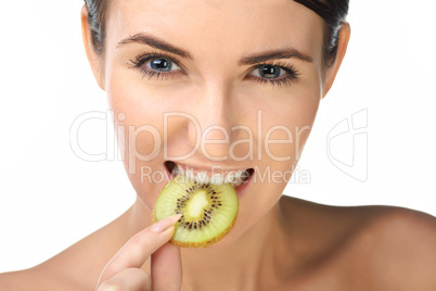 beauty woman with fruits