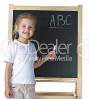 Little girl with blackboard