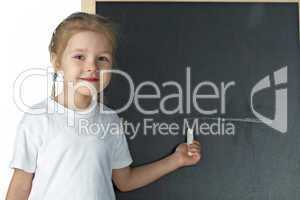 Little girl with blackboard