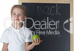 Little girl with blackboard