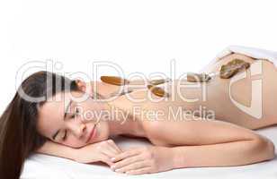 beauty young girl getting a massage