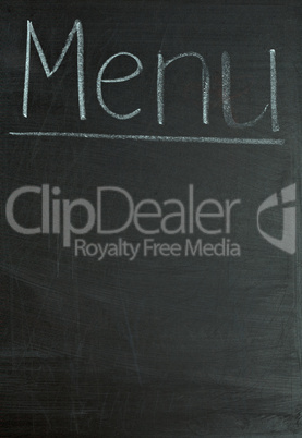 blackboard concept with menu