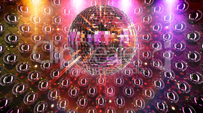 beautiful nightclub background with mirror ball