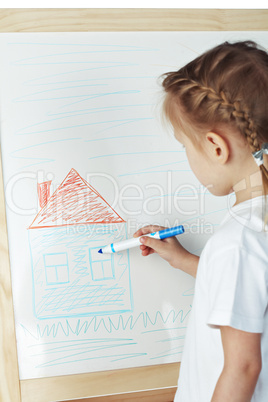 little girl draw
