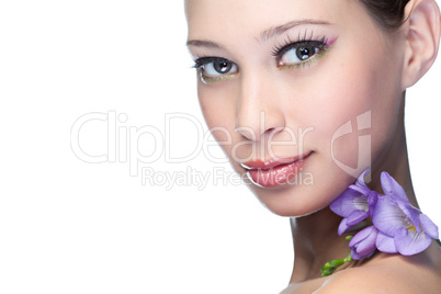 beauty woman with flower