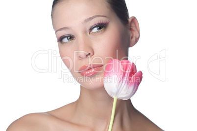 beauty woman with flower