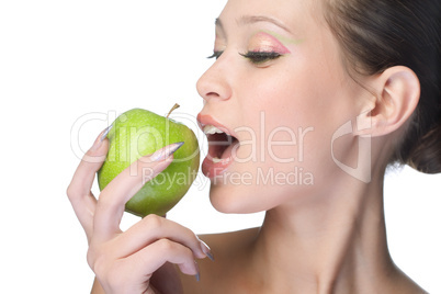 beauty woman with apple