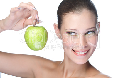 beauty woman with apple