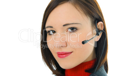 young woman with headphone