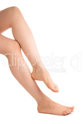 woman legs over white