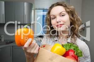 Beautiful woman in kitchen