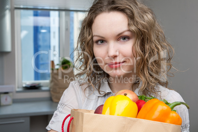 Beautiful woman in kitchen