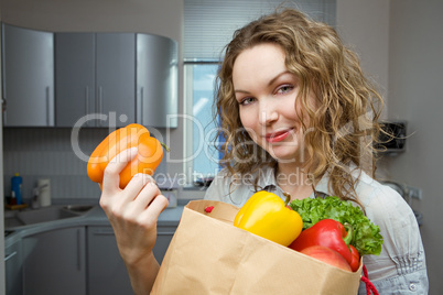 Beautiful woman in kitchen