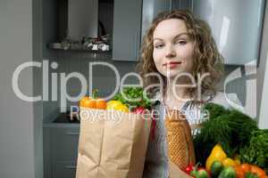 Beautiful woman in kitchen