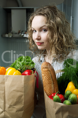 Beautiful woman in kitchen