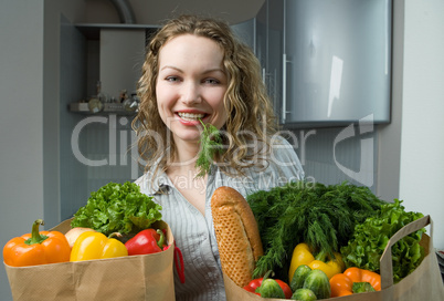 Beautiful woman in kitchen