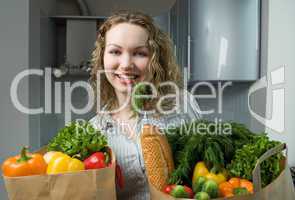 Beautiful woman in kitchen