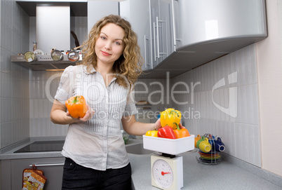 Beautiful woman in kitchen