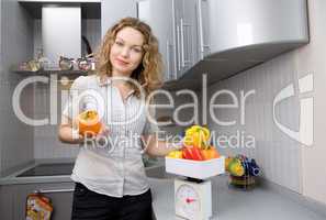 Beautiful woman in kitchen