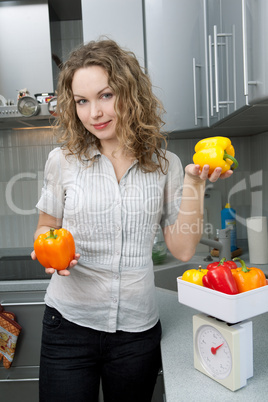 Beautiful woman in kitchen