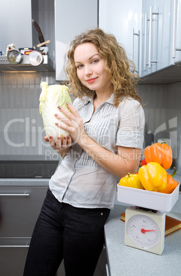 Beautiful woman in kitchen