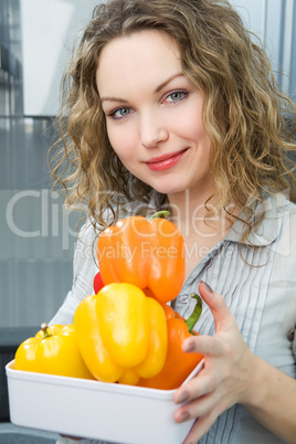 Beautiful woman in kitchen