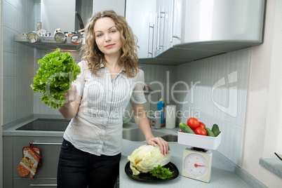 Beautiful woman in kitchen