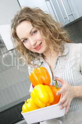 Beautiful woman in kitchen