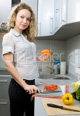 Beautiful woman in kitchen