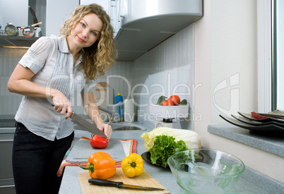 Beautiful woman in kitchen