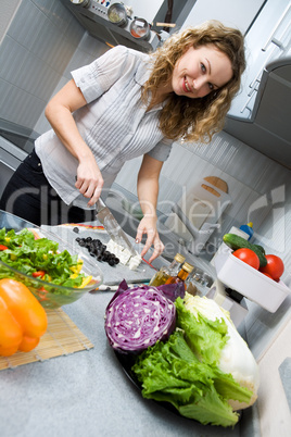 woman on kitchen